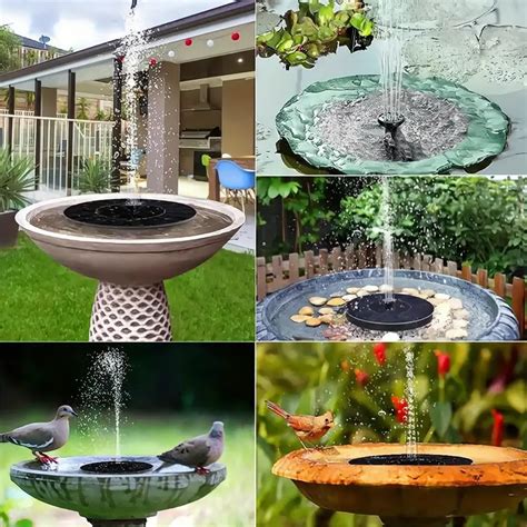 Solar Fountain Pump Waterscape Outdoor Solar Bird Bath Temu