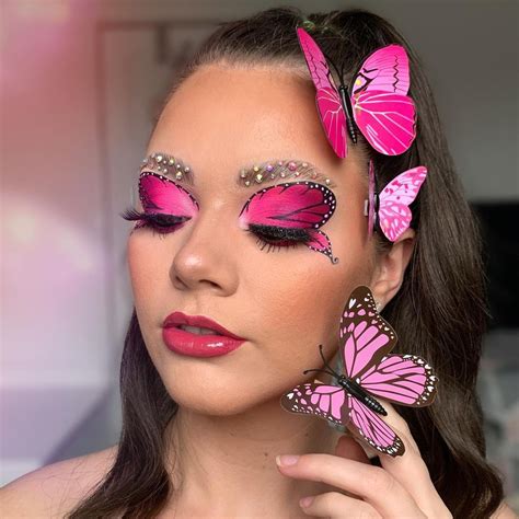 Gorgeous Vibrant Pink Butterfly Makeup Look Butterfly Makeup