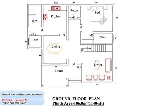 This is great for a mild climate.the courtyard is accessible from all sides of the home.a coffered ceiling in modern small house plans offer a wide range of floor plan options and size come from 500 sq ft to 1000 sq ft. Kerala Home plan and elevation - 1800 Sq. Ft. | home appliance