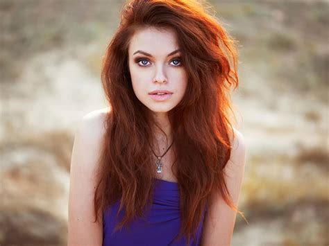 Sexy Slim Blue Eyed Long Haired Red Hair Teen Girl Wallpaper 5651