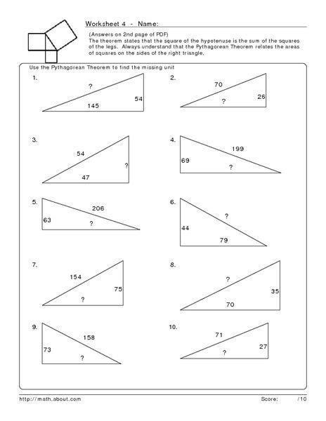 Suppose the length of the hypotenuse is $c$ and the other two sides have lengths $a$ and $b$. Hypotenuse Leg Theorem Worksheet - worksheet