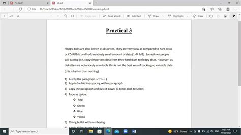 Ms Word Practical 3 Youtube