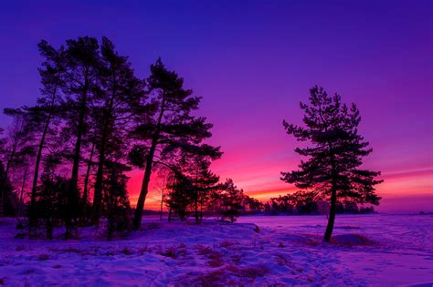 Hd Awesome Winter Sunset Desktop Wallpapers Cool