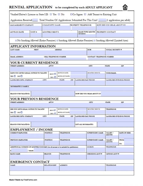 Free Oregon Rental Application Form | PDF
