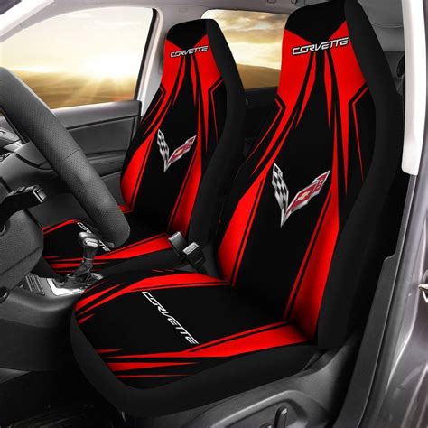 Chevrolet Corvette Car Seat Cover Set Of 2 Ver 5 Red