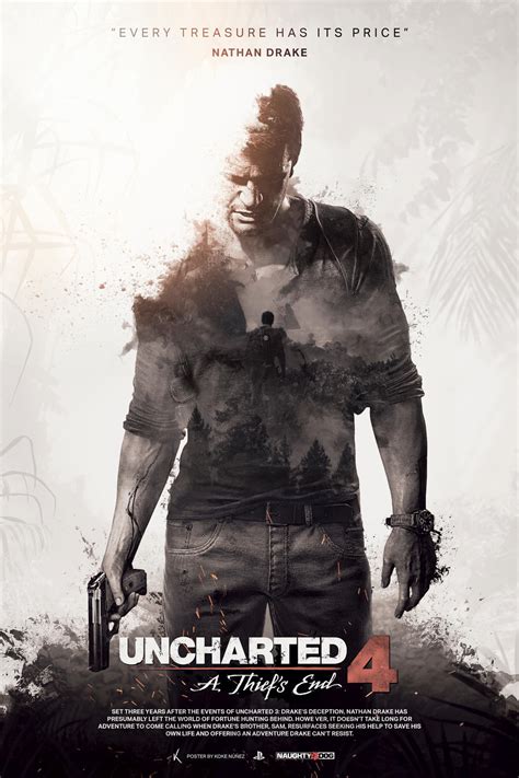 Uncharted 4 A Thiefs End Unofficial Poster By Kokenunezworks On
