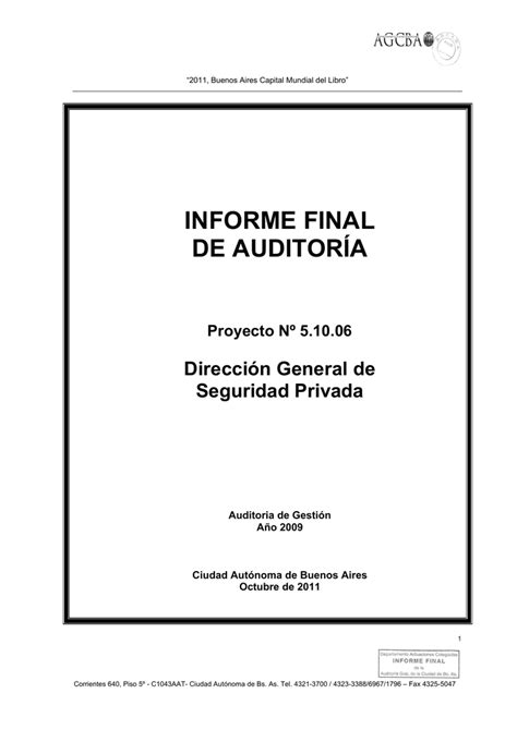 Informe Final De AuditorÍa