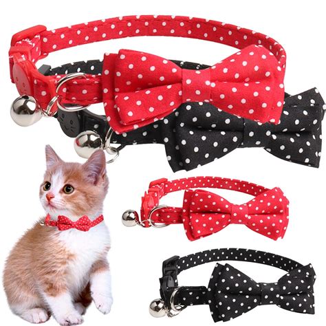 Classic Polka Dot Pets Small Cat Collar Cute Bowknot Necklace