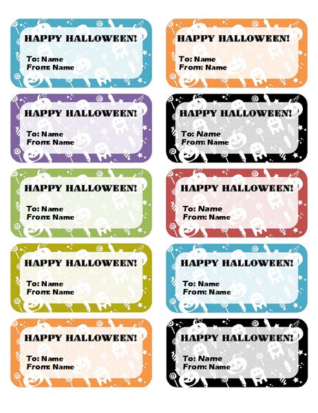 Download blank a4 label printing templates for all of our standard a4 sheet sizes in ms word or pdf format. Halloween labels (10 per page)
