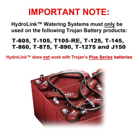 Trojan Hydrolink Watering System For 48v Club Car 8v Battery Kit Plus