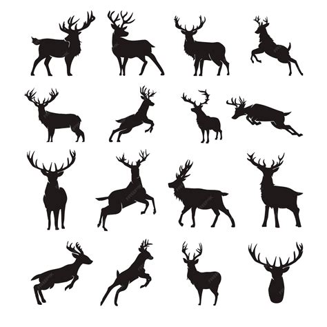 Premium Vector Deer Silhouette Vector Set