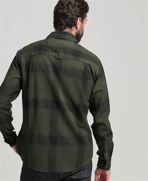 Check Flannel Shirt Blacksmith Ombre Olive Superdry