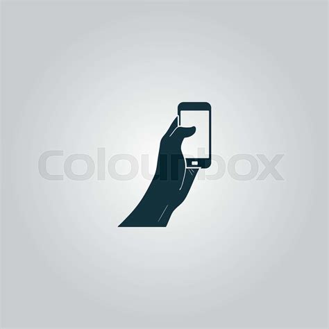 Mobile Phone In Hand Icon Stock Vector Colourbox