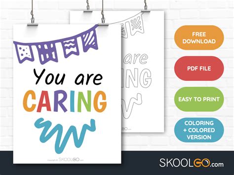 You Are Caring Free Poster Skoolgo