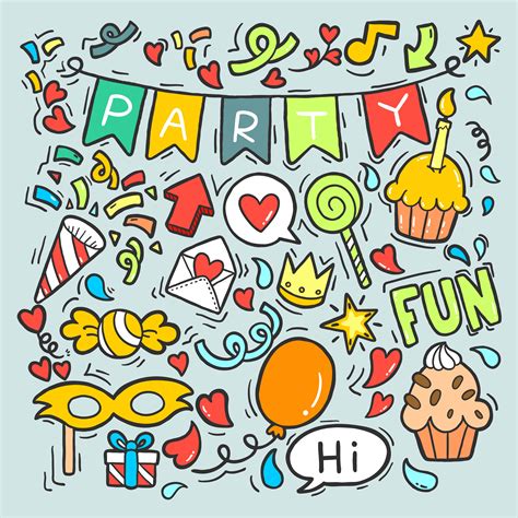 Hand Drawn Doodle Party 682493 Vector Art At Vecteezy