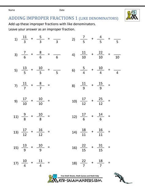 No matter how many fractions there are with different denominators, you may arrange them in any order as long as you have to now think of three numbers that, when multiplied with the numerators and denominators of all the above three fractions, get the same number in the. Adding Improper Fractions Support Page