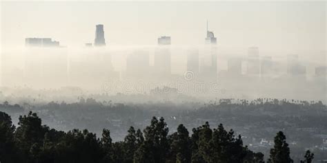 Foggy Los Angeles California Mountain View Stock Image Image Of Cloud
