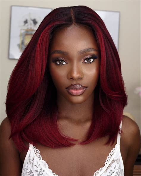 20 Burgundy Hair Colour For Dark Skin Fashion Style