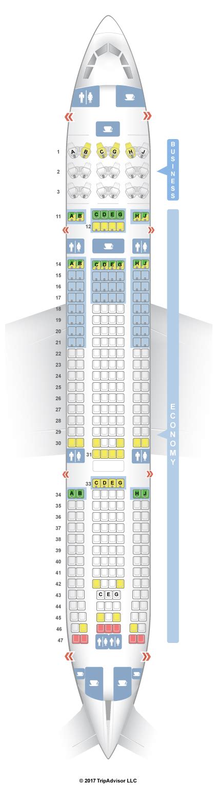 Seatguru Seat Map Hawaiian Airlines Airbus A330 200 332