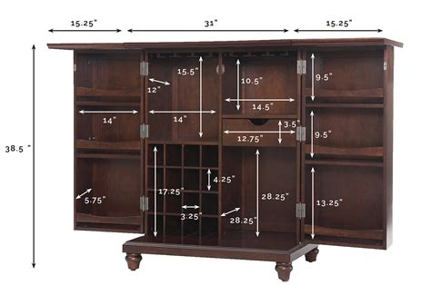 Crosley Furniture Alexandria Expandable Top Bar Cabinet Vintage