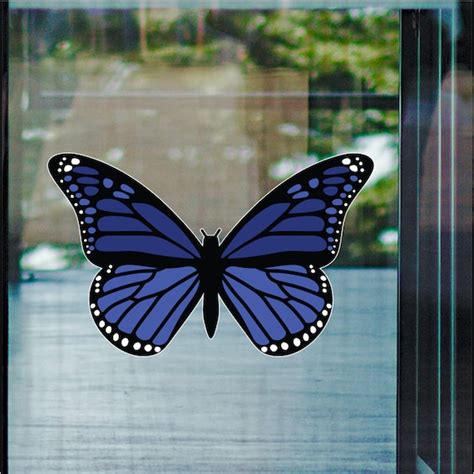 Blue Monarch Butterfly Full Color Window Cling Etsy