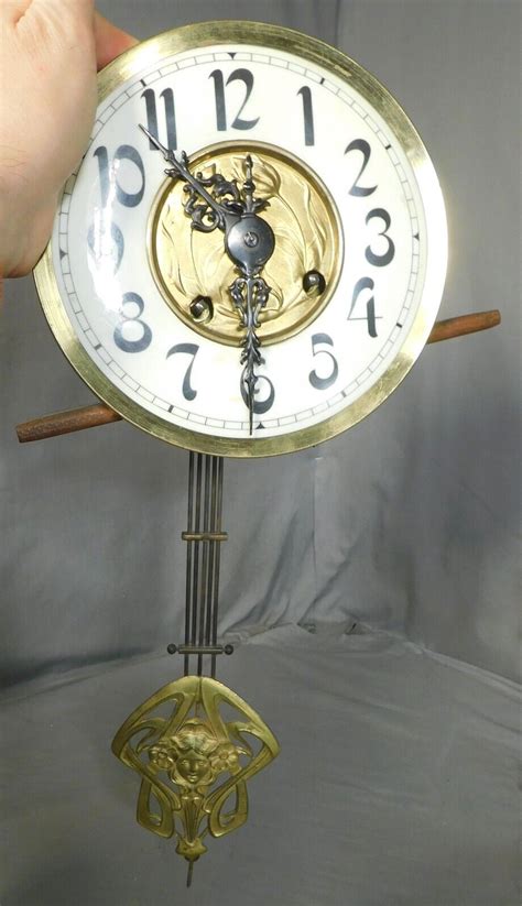 Antique Art Nouveau Wall Clock Movement Works Schlenker Kienzle