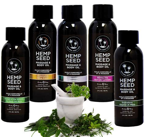 Earthly Body 100 All Natural Hemp Seed Massage Oil Anti Aging Skin