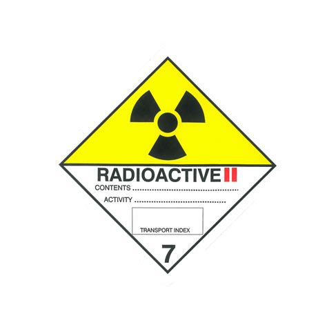 Class 7 Category 2 Radioactive Hazard Labels 100mm X 100mm Air