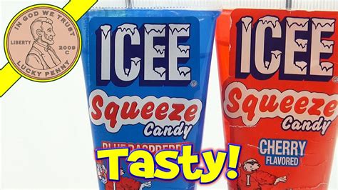 Icee Squeeze Pop Candy Cherry And Blue Raspberry Flavors Youtube