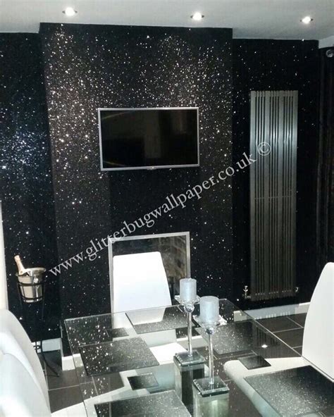 Black Glam Glitter Wallpaper Wallpaper Living Room Glitter Wallpaper
