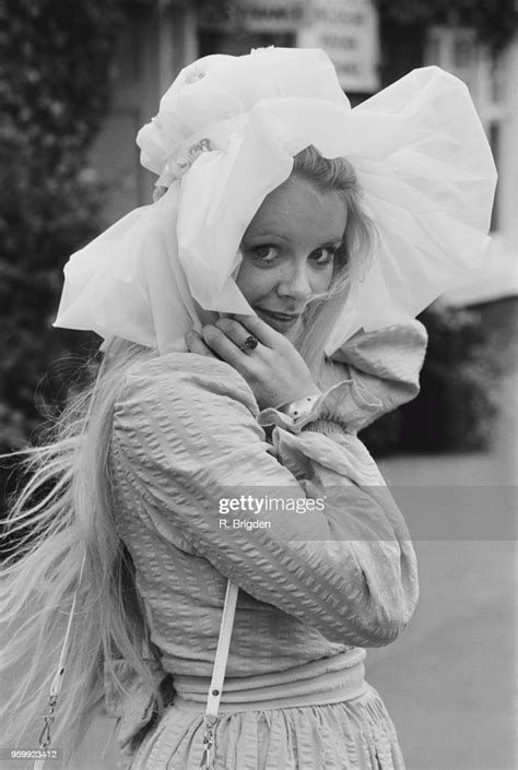 English Actress Linda Cunningham Pictured Wearing A White Organza Hat