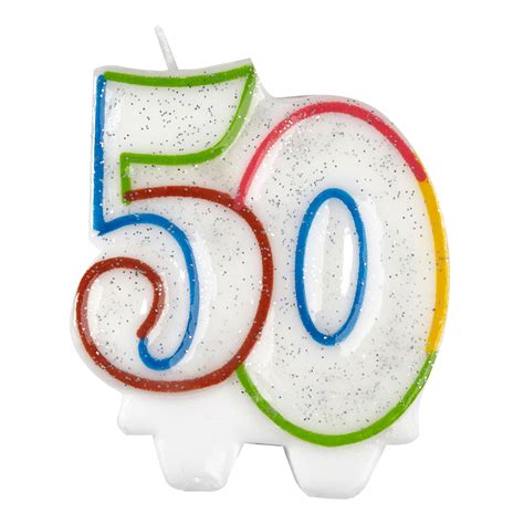 Happy 50th Birthday Milestone Landmark Age Party Cake Candle Decoration
