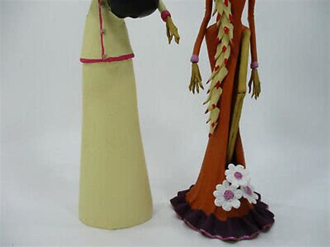 2 Catrina Set Handmade Clay Sculpture Figurines Lot Mexican Etsy