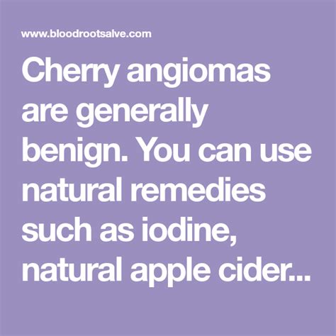 Cherry Angioma Removal Apple Cider Vinegar How I Removed Cherry