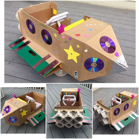 Cardboard Box Spaceship Cardboard Crafts Kids Art Activities For