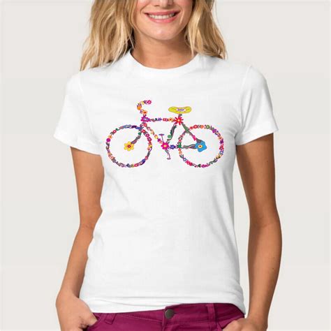 2017 New Summer Fashion Womens Short Sleeve Colorful Bicycle T Shirt