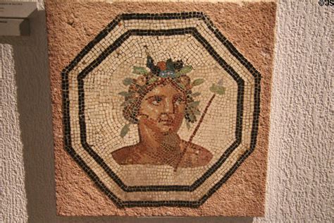 Roman Mosaic Of Bacchus At Gallo Roman Museum Lyon France