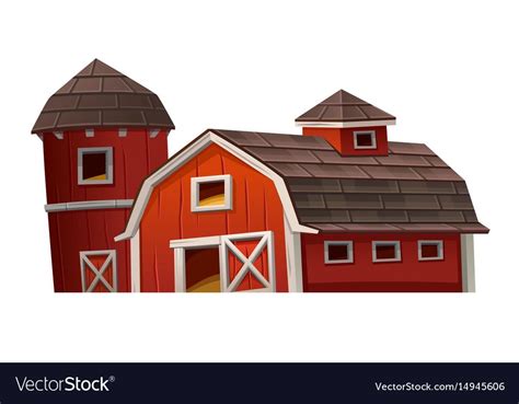 Red Barn House On White Background Vector Illustration Download A