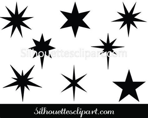 Christmas Star Silhouette Vector Graphics Pack Silhouette Clip Art