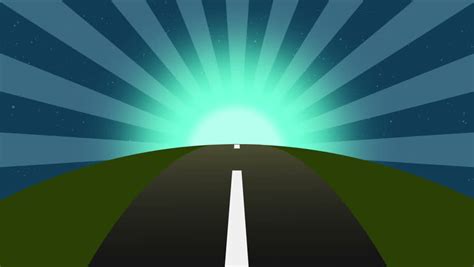 Ride Through A Cartoon Highway Seamless Loop Animated Road On A Sunny