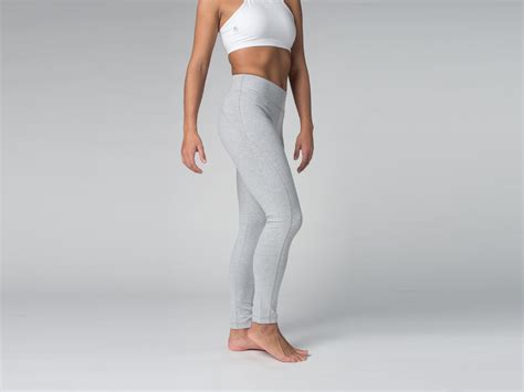 Yoga Legging 95 coton Bio et 5 Lycra Gris Fin de Serie Vêtements