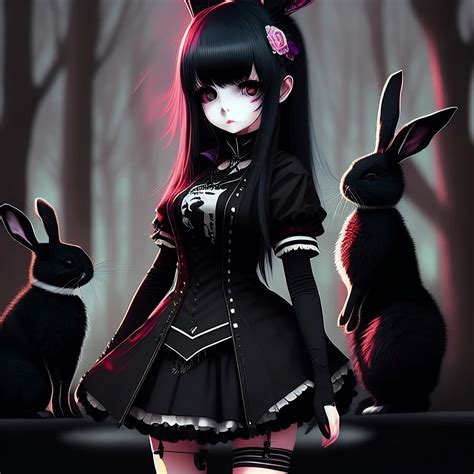 Goth Rabbit Girl Gothic Anime Girl Warrior Girl Bunny Images