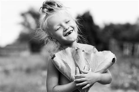 Little Village Girl Posing Under A Burdock Stock Image Image Of