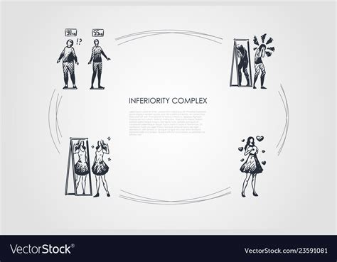 Inferiority Complex Women With Royalty Free Vector Image