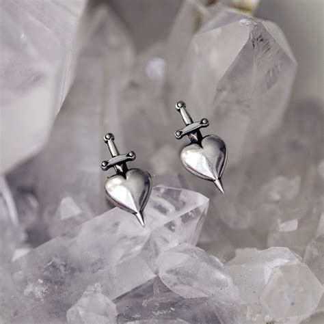 Sword Pierced Heart Earrings Alex Streeter