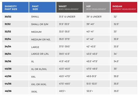 Mens Pants Size Chart Descente Sizing Usually A Woven Cotton Fabric