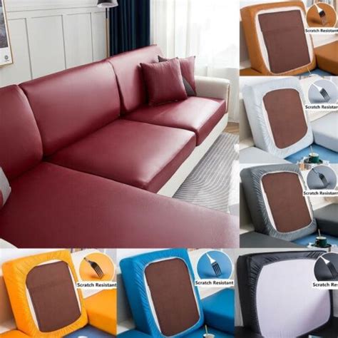 Pu Leather Sofa Cushion Covers 1234 Seater Waterproof Stretch Cover