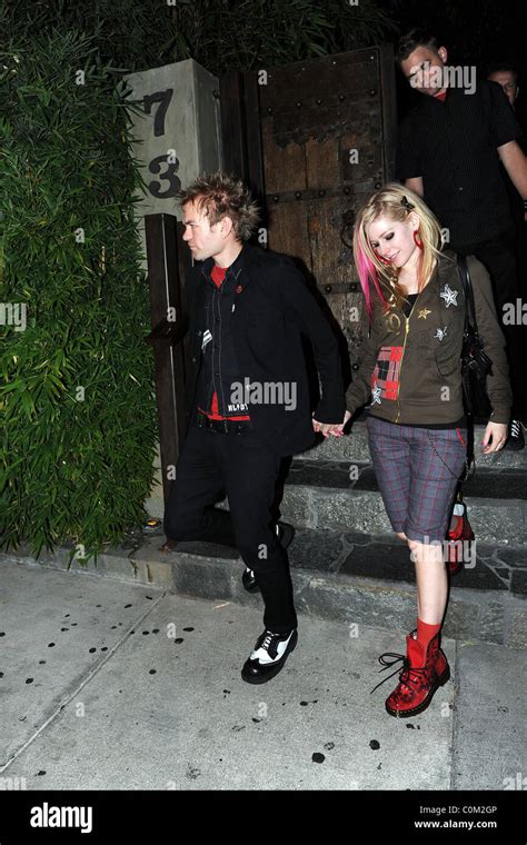 Avril Lavigne And Deryck Whibley Leaving Koi Restaurant Together Los Angeles California 22