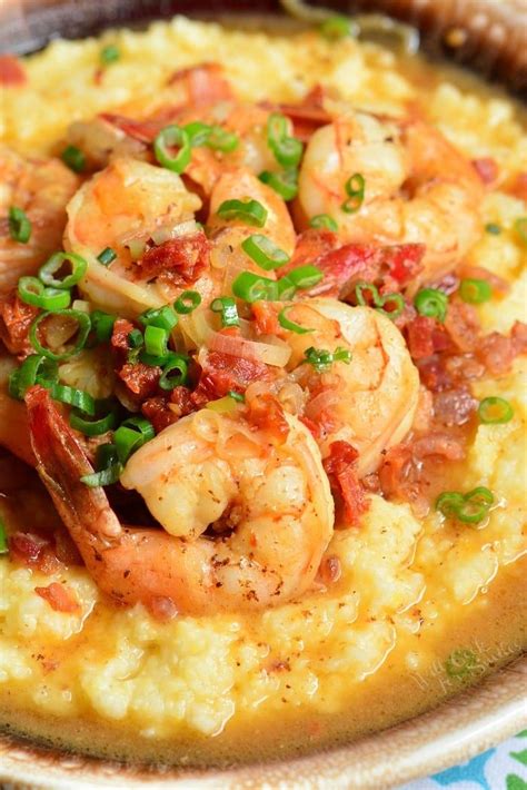 Shrimp And Grits Is A Southern Classic That Consists Of Buttery Cheesy Grits Topped With Juicy