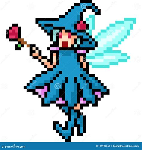 Vector Pixel Art Fairy Girl 121925656